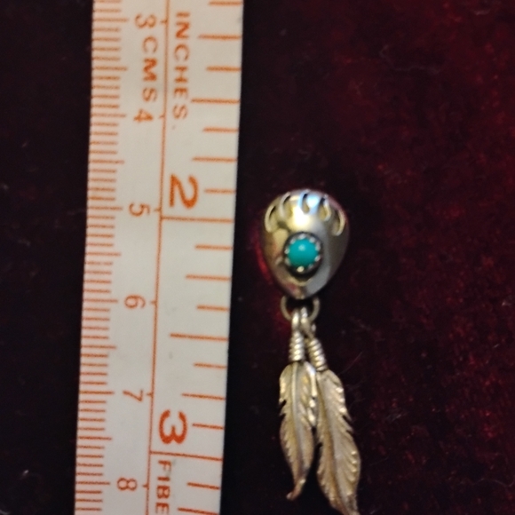 Native American Sterling Silver and Turquoise Bear Paw Earrings/Richard Begay - Picture 3 of 3